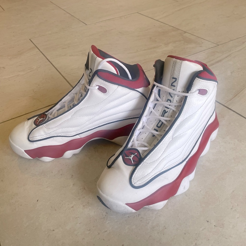 Big Kids Jordan Pro Strong White/Black-Gym Red EUC